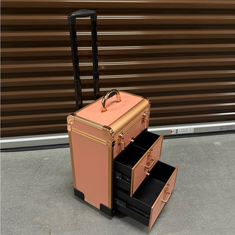 Rolling Makeup Case with Drawers